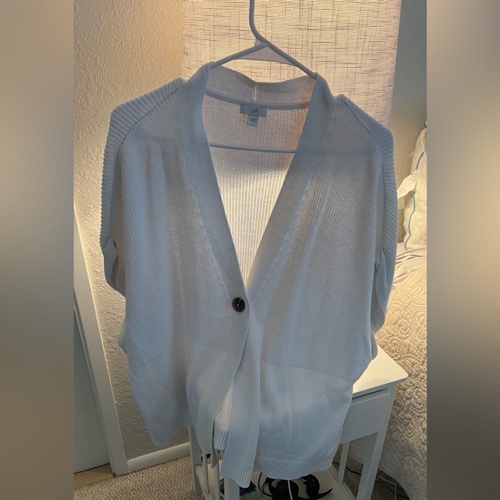 J. Jill Lightweight White Cardigan - large